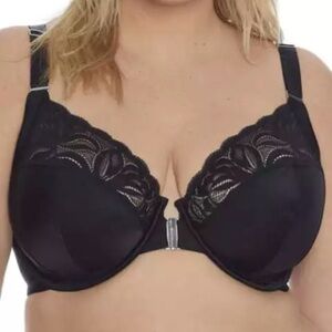 New - Bare Necessities Veronica front close Black Lace Full-Coverage Bra 40D